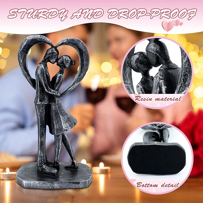 Anniversary Wedding Gifts, Love Ornament for Couple, Romantic Couple Sculptures, Abstract Resin Statues for Home Decor, Valentines Statues Decor for Desk Office, Valentines Gifts for Women Wife