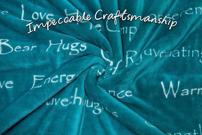 Chanasya Premium Healing Hugs Gift Blanket - for Hope Support Comfort Encouragement Sympathy - Breast Cancer Chemo Surgery Get Well Caring Gift Bed Blanket - Patient Women Men Friend (King) Teal