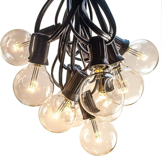 Hometown Evolution, Inc. 100 FT Outdoor LED String Lights - G40 Globe Bulbs (Black Wire) - Outdoor String Lights for Patio, Cafe, Deck, Party & Backyard