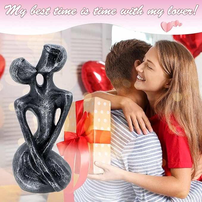 Anniversary Wedding Gifts, Love Ornament for Couple, Romantic Couple Sculptures, Abstract Resin Statues for Home Decor, Valentines Statues Decor for Desk Office, Valentines Gifts for Women Wife