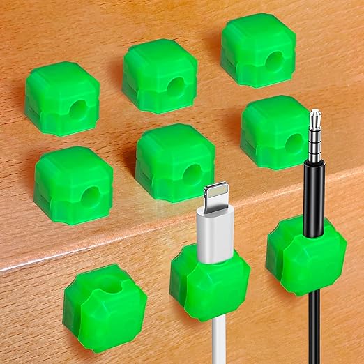 9pcs Magnetic Cable Clips - FonPeak Ultra-Adhesive Desk Cable Management Clips, Cord Organizer for Max 7.5mm/0.3 inches Cables, Suit for Desktop, Nightstand, Home, Office, Car, and Wall