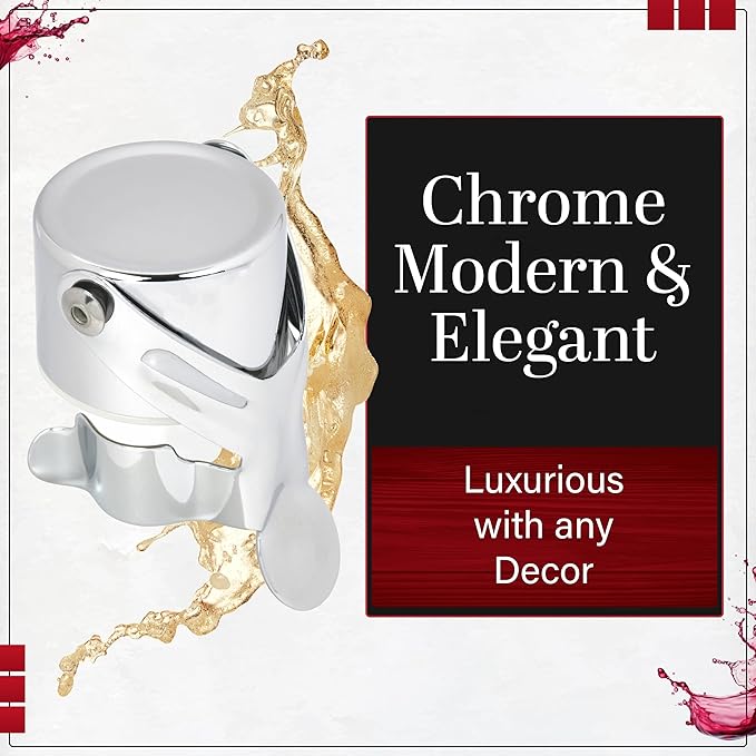 Wine Stopper & Champagne Stopper All In One - Patented Seal, Preserves Bubbles & Taste for Prosecco, Cava, and Wine – 1 Pro Grade Evan James Bottle Stopper With Hanging Gift Box