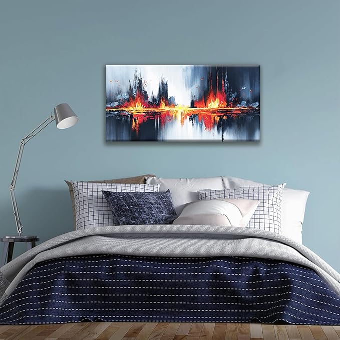 Abstract Wall Art Print Artwork Modern Minimalist Canvas Wall Art Decor Artwork Painting Black Red Gold Abstract Wall Decor Picture For Bedroom Kitchen Corridor Bathroom Decoration 20" X 40"