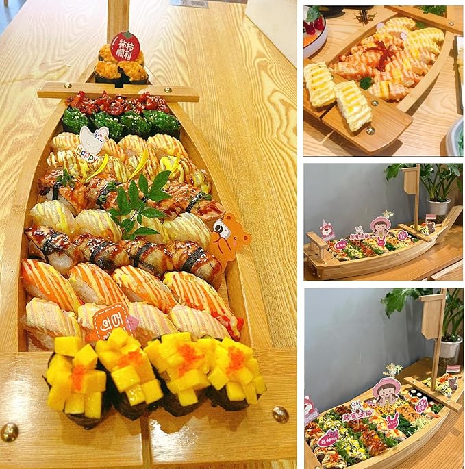 Sushi Boat Serving Tray, 24 Inch Sushi Boat for Restaurant Plates Commercial, Oversized Sushi Boat Trays for Restaurants or Home Use