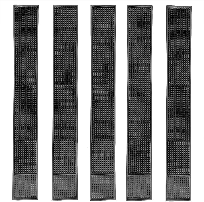 KINJOEK 5PCS 24x3 in Bar Mat, Non Slip Bar Service Spill Mat Drying Mats for Countertop Cocktail Bartender Coffee Beverages