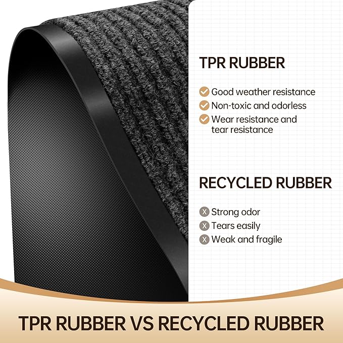 Amyracel Front Door Mat Indoor Outdoor Entrance, 24" x 72" All-Season Waterproof Doormat for Enterway, Heavy Duty Commercial Floor Mat, Fade Resistant, Rubber Back, Low Profile, Easy Clean