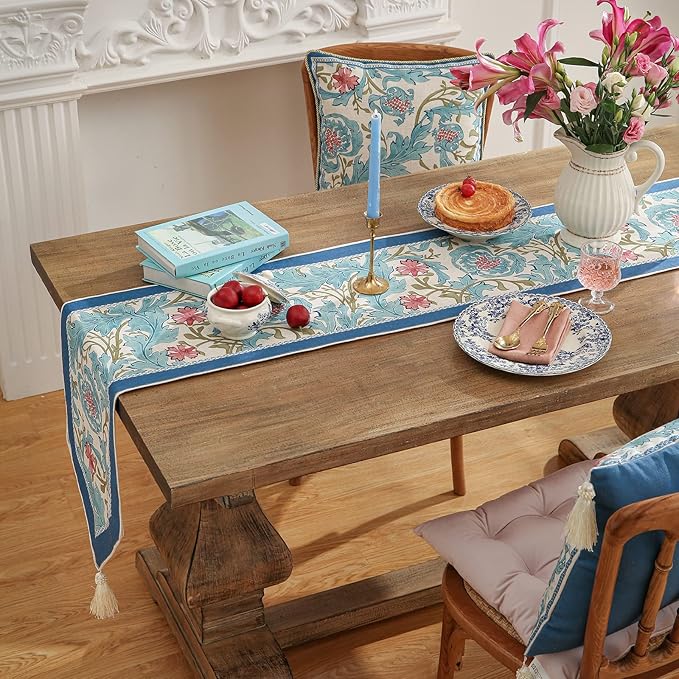 patdrea Linen Leopard Animal Table Runner Farmhouse for Home Kitchen Dining Decor Parties Family Dinners Christmas,12 x 118