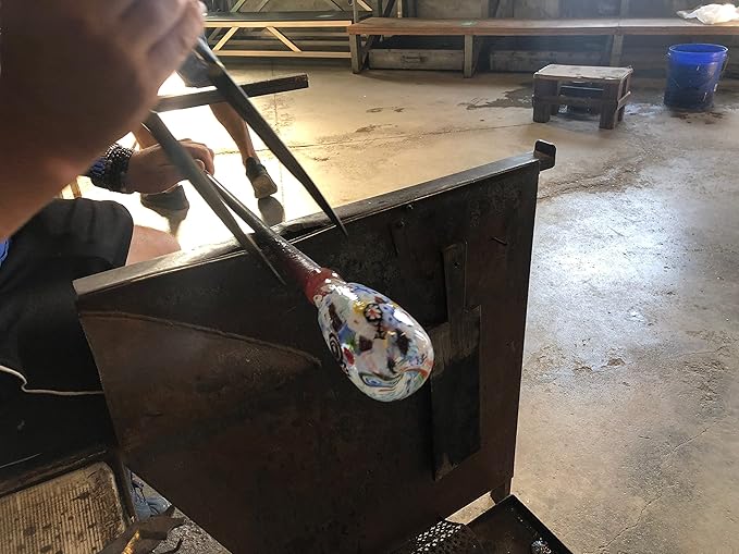 MAZZEGA ART & DESIGN - Set of 6 Handcrafted Blown Glass Water Glasses with Refined and Original Murano Murrine - The Colors of Murano - 'Classic 9,8 oz' Model. Made in Italy (6, Color Mix Gift Pack)