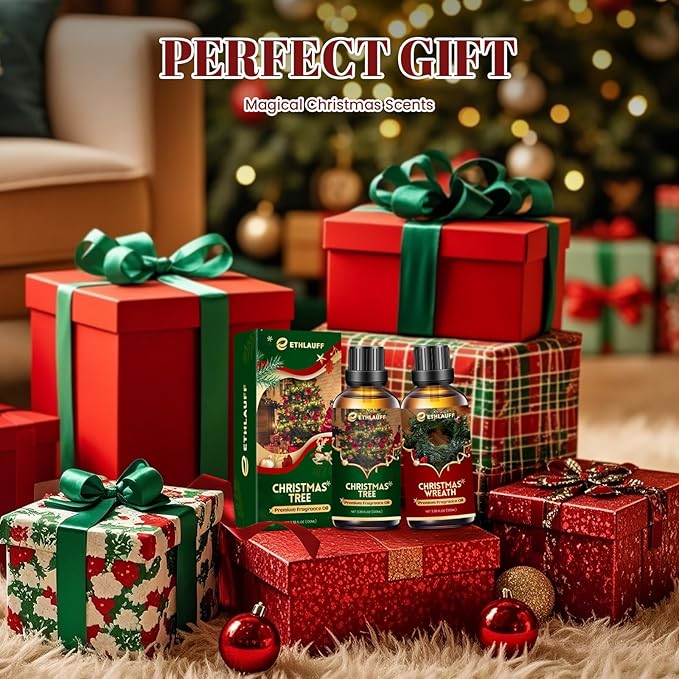 Christmas Wreath Essential Oil 3.38 Fl Oz (100ml), Christmas Essential Oils for Diffusers, Winter Essential Oils for Candle Making, Cozy Holiday Scented Oils