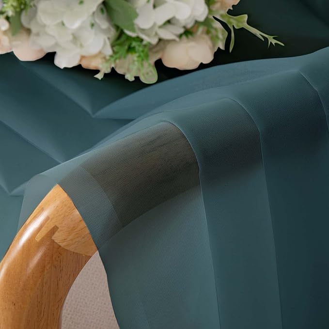 Aiyufeng Dusty Blue Sheer Curtains 84 Inches Long 2 Panels Set, Light Filtering Soft Airy Voile Rod Pocket Dusty Blue Sheer Window Drapes for Bedroom Living Room, Each 40Wx84L Inches
