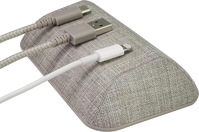 Smartish® Magnetic Cord Holder - Bigger Cable Wrangler Organizer with Magnet Clips for Charger Management on Desktop, Nightstand, or Side Table - Holds 6+ Cables - Lightly Toasted Beige