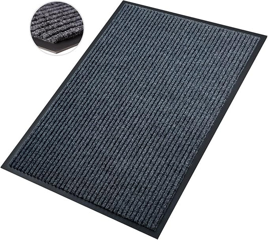 Front Door Mat,2'x6'Indoor Outdoor Door Mat,Heavy Duty Durable Welcome,Commercial Floor Mats Inside Outside Entrance, Waterproof All-Season, All-Weather Non Slip Backing Doormat for Entryway,Black
