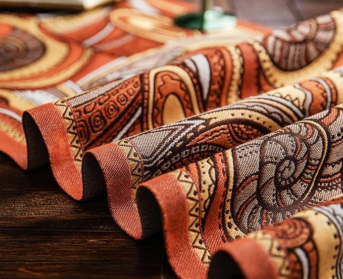 13×72 Inch Table Runner, Retro-Luxury Tassels Series for Kitchen Dining Table Holiday Decoration (Spiral Arts)