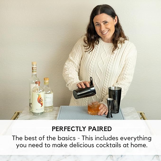 A Bar Above 4-Piece Cocktail Shaker Set, for Professional and Home Bar, Premium Bar Kit Gifts, Includes Strainer, Japanese Jigger, and Boston Shaker Set