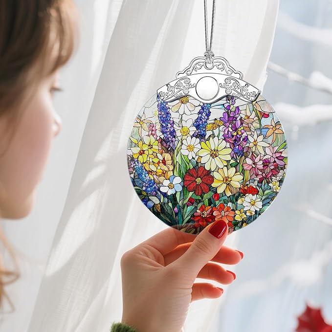 Wildflower Christmas Decorations, Christmas Ornaments, Hanging Ornaments for Tree & Xmas Decorations – Holiday Decor, Florist Gift, Gifts for Flower Lover, Gifts for Mom, Grandma