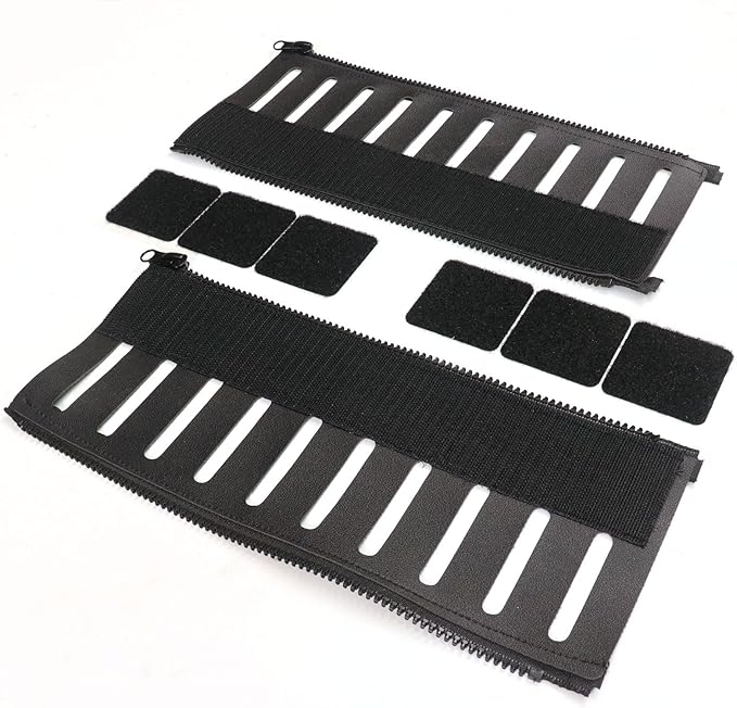 Under Desk Cable Organizer 2-Pack – PU Leather, Zipper Closure with 10 Cable Slots, Tool-Free Mount, Connectable Design for Home and Office Wire Management (Black)