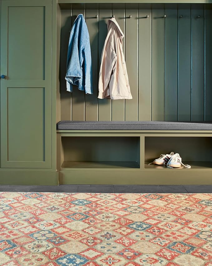 Dash & Albert Pali Multi Machine Washable Rug, 8.5 X 11.5 Feet, Multicolored/Oranges Geometric Pattern