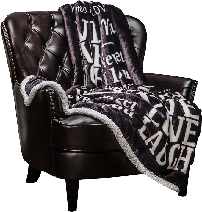Chanasya Premium I Love You Gift Throw Blanket - for Love Support Thinking of You Message Birthday Blanket - for Couple Best Friend Women Girlfriend Boyfriend Bestie Sister- Dark Gray