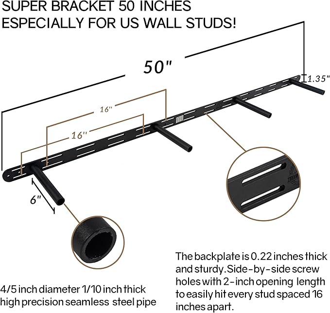 60 inch Black Floating Shelves for Wall 8 -inch deep Set of 2, Heavy Duty Solid Wood Wall Mounted Shelves for Living Room Kitchen with Thickened Hidden Bracket