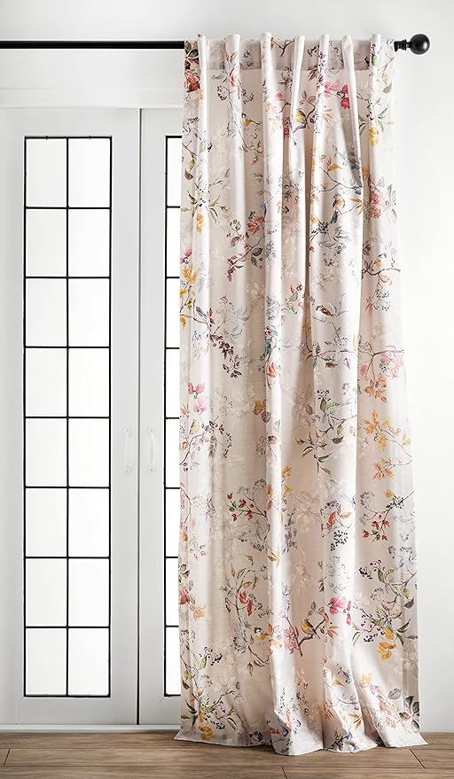 Maison d' Hermine Curtains for Living Room 100% Cotton 84 inch Length Two Panels Light Filtering Curtains for Bedroom Windows with Rod and Loop Pockets Drapes (Equinoxe Multicolor, 50" W x 84" L)