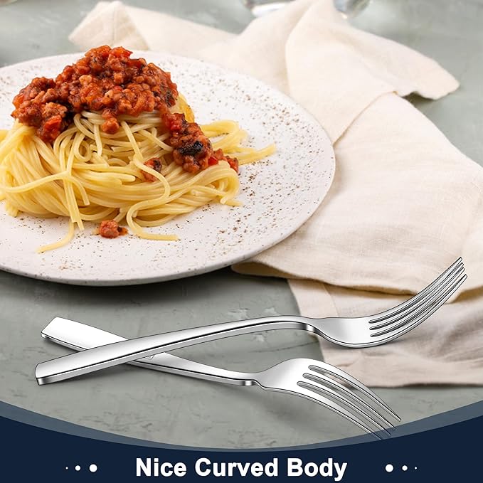 Herogo Heavy Duty Stainless Steel Silverware Set, 40-Piece Heavy Weight Flatware Cutlery Set for 8, Modern Tableware Eating Utensils for Home Hotel Wedding, Dishwasher Safe, Mirror Polished