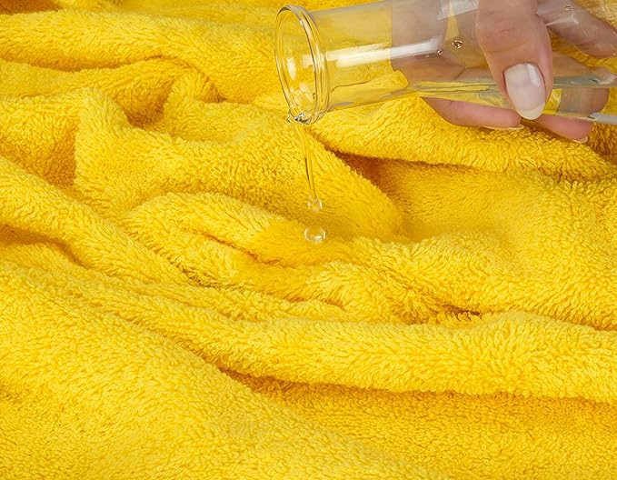 American Soft Linen Luxury 4 Piece Bath Towel Set, 600 GSM 100% Cotton Turkish Bath Towels for Bathroom, 27x54 in Extra Large Bathroom Shower Towels, Yellow