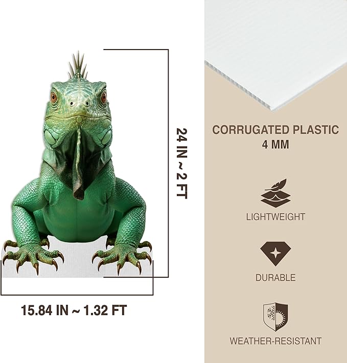 Lizzard Life Size Standee - 2FT Freestanding Coroplast Cutouts | Jungle Animal Standup Photo Booths, Jungle Party, Birthday & Halloween Decorations