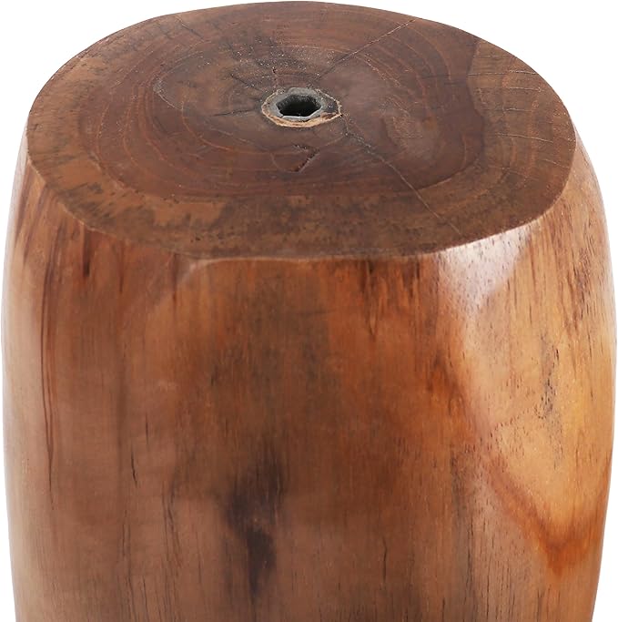 Handcrafted Teak Mushroom Decor – Solid Indonesian Teak Wood Sculpture – Organic Modern Accent for Shelf, Table, or Garden – Natural Rustic Decor (12 Inch)