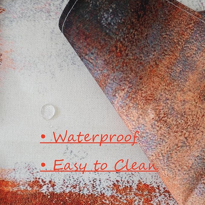 OYIMUA Orange and White Abstract Modern Table Runner, Art Rustic Kitchen Dining Table Decor for Holiday Home Party 13x36 Inches