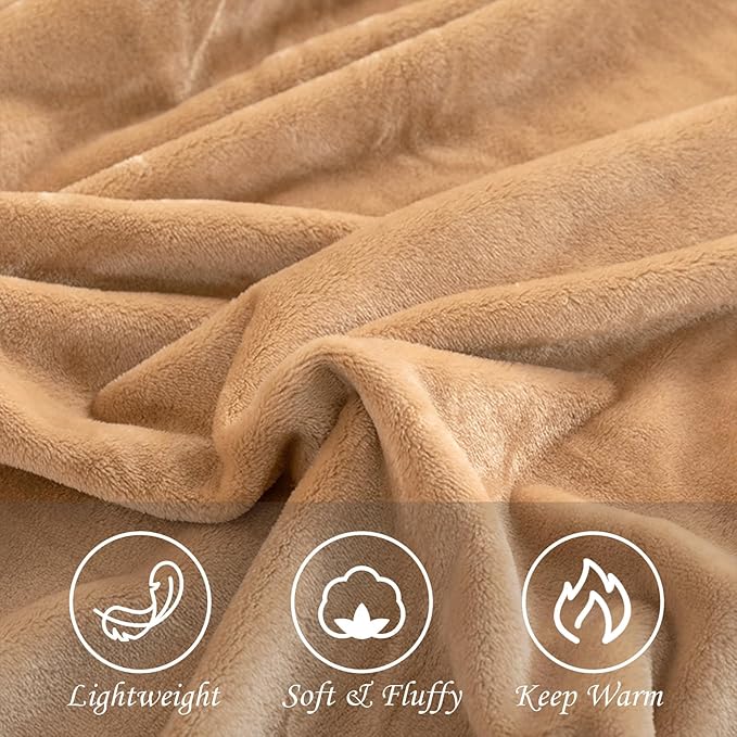 Fleece Bed Blankets Queen Size - Soft Lightweight Plush Fuzzy Cozy Luxury Blanket Microfiber Throw for Couch Bed,All-Season Breathable,80x90 Inches