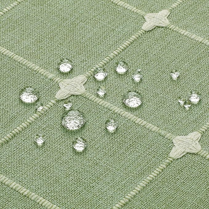 MitoVilla Sage Green Boho Farmhouse Shower Curtains for Modern Country Bathroom Decor, Thick Polyester Linen Fabric Shower Curtain, Rustic Neutral Weave Cloth Shower Curtain, 72 x 72