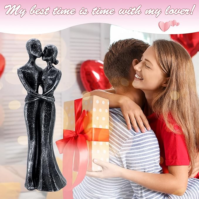 Anniversary Wedding Gifts, Love Ornament for Couple, Romantic Couple Sculptures, Abstract Resin Statues for Home Decor, Valentines Statues Decor for Desk Office, Valentines Gifts for Women Wife