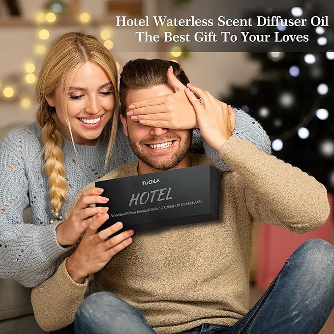 Hotel Luxury Waterless Diffuser Essential Oil Set(10x 20mL), Aroma Scent Oils My Way, Mysterious, Oud Wood, Candy Mints, Bergamot Usage Cold Air Diffuser Aromatherapy Home, Car, Office