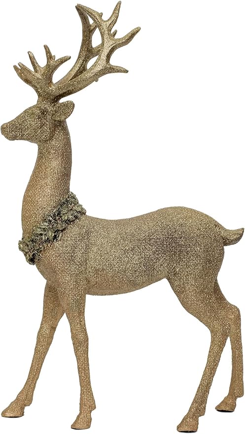 Christmas Reindeer Figurines, Gold Deer Christmas Decor, Christmas Deer Decorations Indoor, Gold Reindeer Decor, Venados De Navidad, Reindeer Christmas Decoration, Christmas Deer Figurines