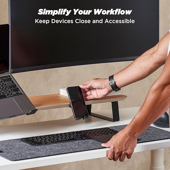 Moodular Add-ons Phone Stand [Accessory Only - Requires Moodular Wooden Monitor Stand Slide Rails for Use] Black MSA-PS