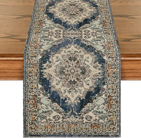 Artoid Mode Boho Bohemia Style Black Table Runner, Country Rustic Farmhouse Magical Fall Kitchen Dining Table Decoration for Home Party Decor 13x72 Inch