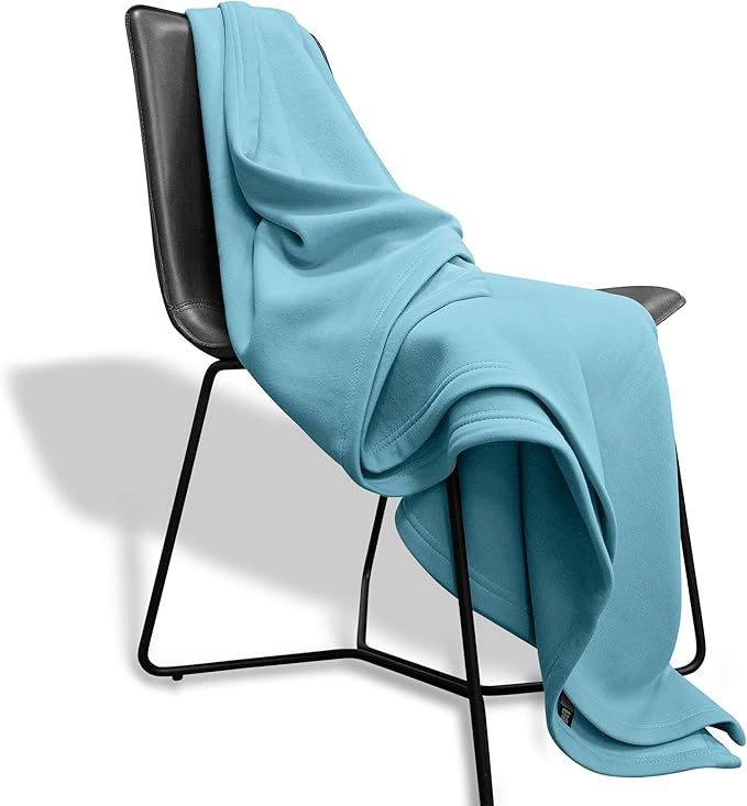 MV Sport Lightweight Sweatshirt Blanket Throw – Warm & Cozy, Breathable Oversized Fleece Knit, Couch, Bed, Travel, Cold Nights, and Outdoors – Soft Light Weight Blanket 54" x 84" Cali Blue
