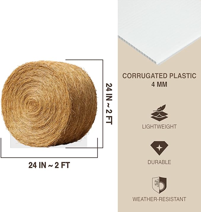 Hay Bale Life Size Standee - 2FT Freestanding Coroplast Cutouts | Props Standup Photo Booths, Birthday & Halloween Decorations