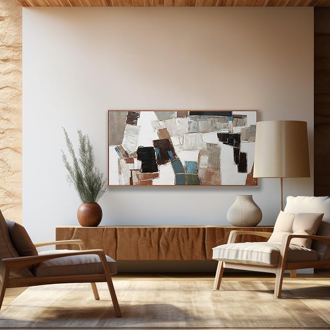 Abstract Wall Art Canvas Minimalist Geometric Line Art Painting Modern Artwork Wall Decor Modern Minimalism Artwork For Living Room Bedroom Dining Room Office 24x48 Inch Framed