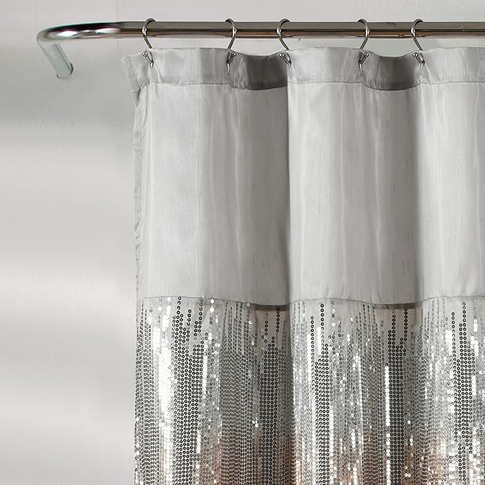 Lush Decor Night Sky Shower Curtain, 72" x 72", Gray & Blush