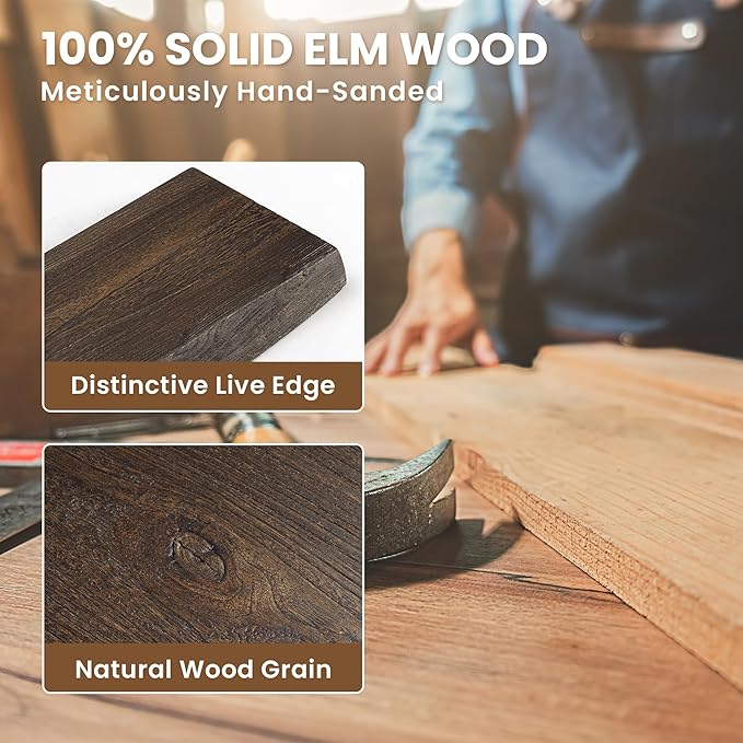 Floating Shelves, 8" Deep Rustic Solid Wood Wall Mounted Floating Shelves, Wall Shelves with Invisible Bracket for Living Room Bathroom Bedroom Kitchen, 72 Inch, Walnut