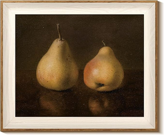 InSimSea Framed Canvas Wall Art Fall Pear Vintage Autumn Art Work for Kitchen Wall Decor Fruits Small Poster Landscape Oil Painting Artwork Prints Room Decor for Bedroom Living Room Bathroom 10x12In