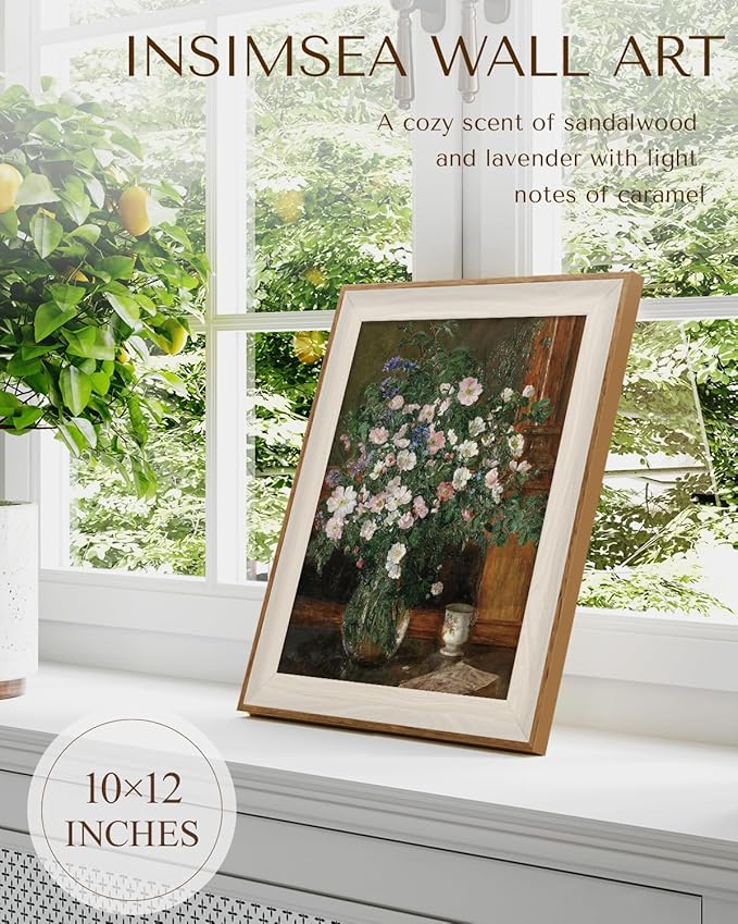 InSimSea Framed Canvas Wall Art, Flowers Wall Art for Living Room & Bathroom - Vintage Oil Painting, Print Home Decor - Wild Flowers (10"x12")