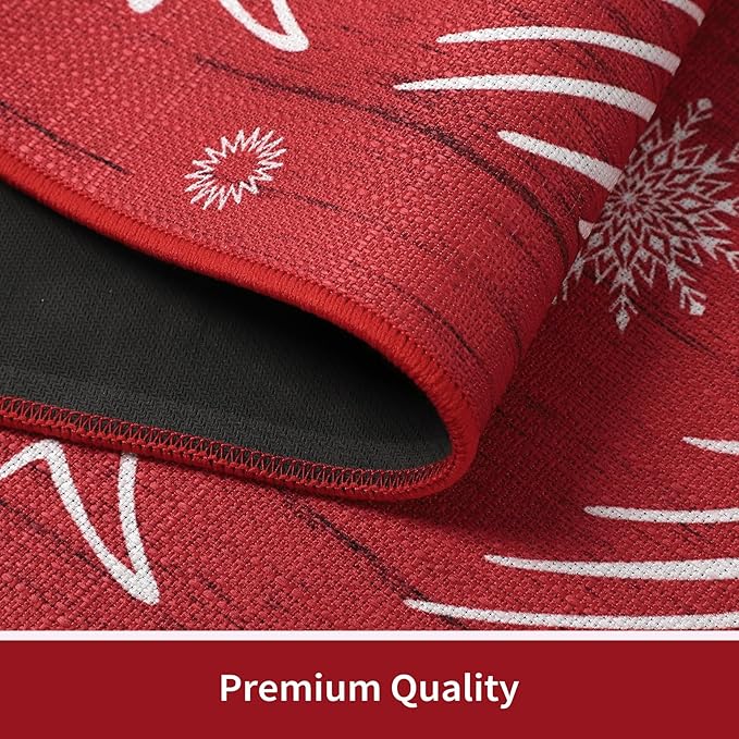 CAROMIO Christmas Kitchen Mat Washable Runner Rug Non Skid Kitchen Rugs and Mats Xmas Decorative Runner Mats Non-Slip Kitchen Floor Mat for Laundry Sink, 17"x29"+17"x47"