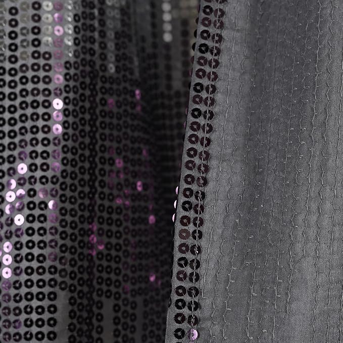 Lush Decor Night Sky Shower Curtain, Single, 72" W x 72" L, Purple & White - Sequin Shower Curtain - Sparkly Color Block Bath Curtain - Modern Glam Bathroom Decor