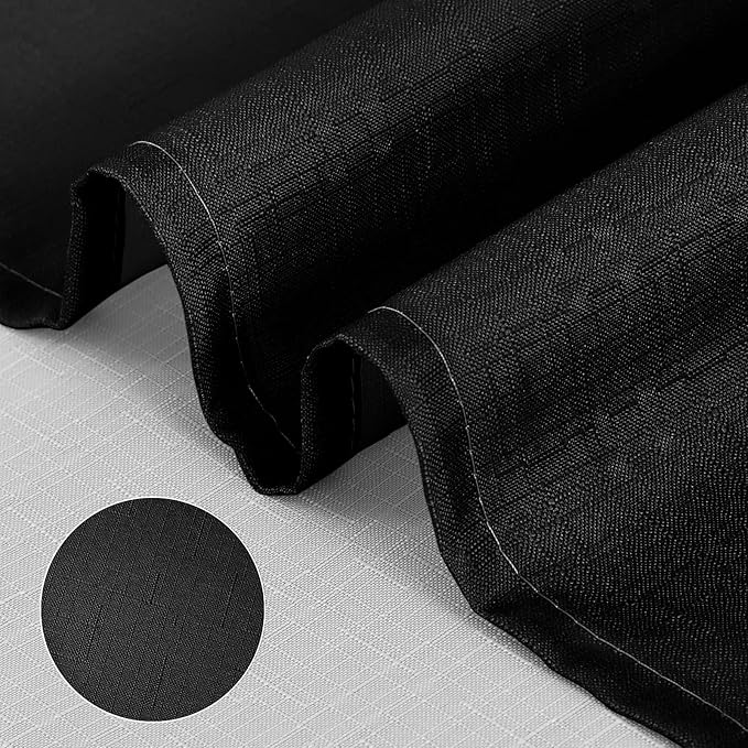 Black and Gray Ombre Shower Curtain Luxury Hotel Design for Bathroom, Black Linen Textured Men Bathroom Shower Curtain Set, 72x72 inch