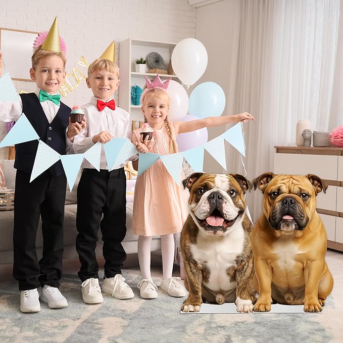 Bulldog - Brindle Life Size Standee - 3FT Freestanding Coroplast Cutouts | Pets Animal Standup Photo Booths, Birthday & Halloween Decorations