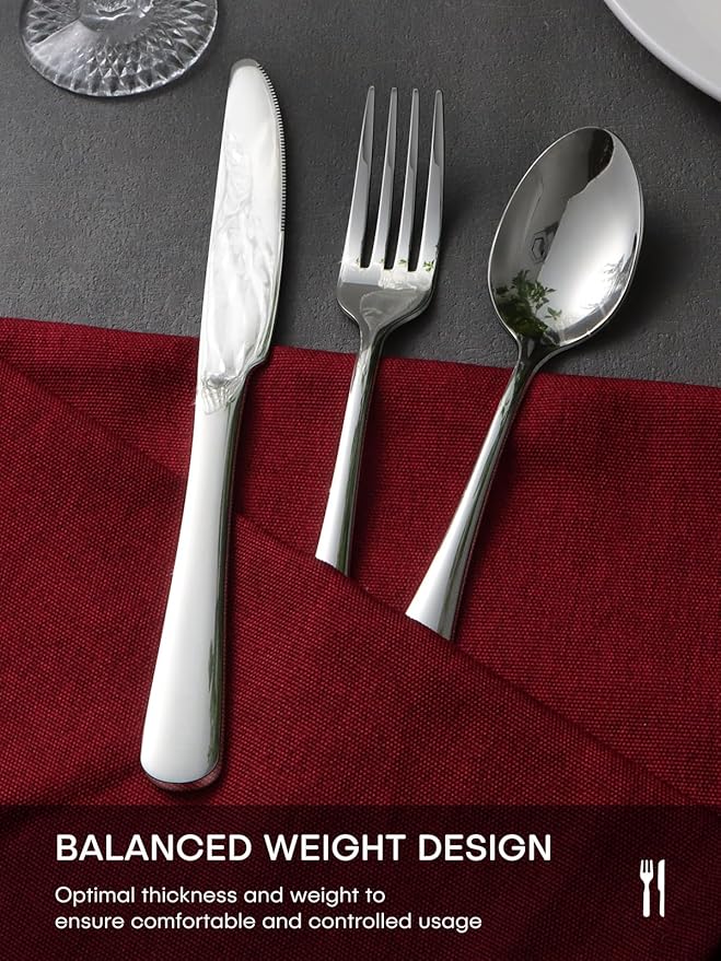 Silverware Set, 40 Piece Food-Grade Stainless Steel Flatware Set for 8, Rust-proof Mirror Polished Cutlery Utensil Set Include Knives Forks Spoons for Kitchen Restaurant,Dishwasher Safe