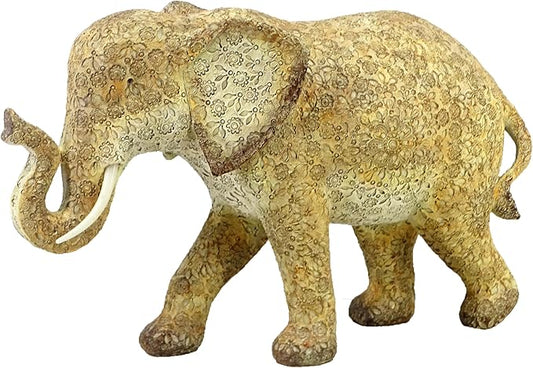 17-inch Resin Elephant Statue - Classic Decorative Sculpture for Home Decor, Living Room & Bookshelf Ornament