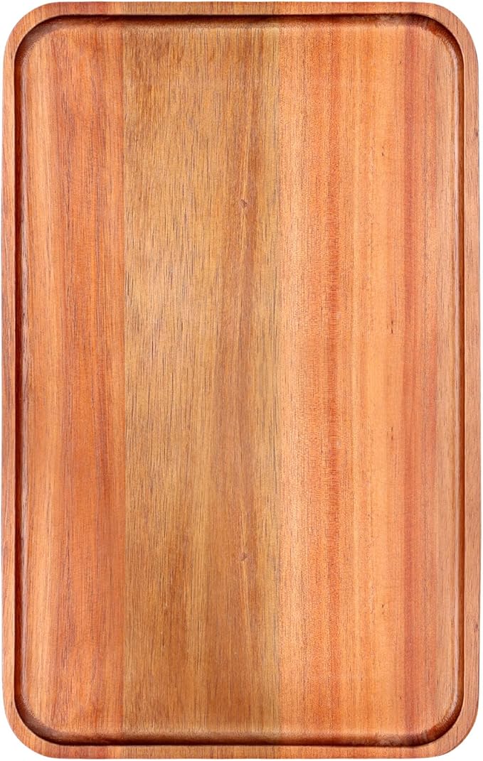 16" X 10" Large Wooden Serving Trays Acacia Wood Charcuterie Boards Rectangular Serving Platters for Cookie, Dessert, Party Food Dish Snack Appetizer Plates Kitchen Platter Tray Cheese Board